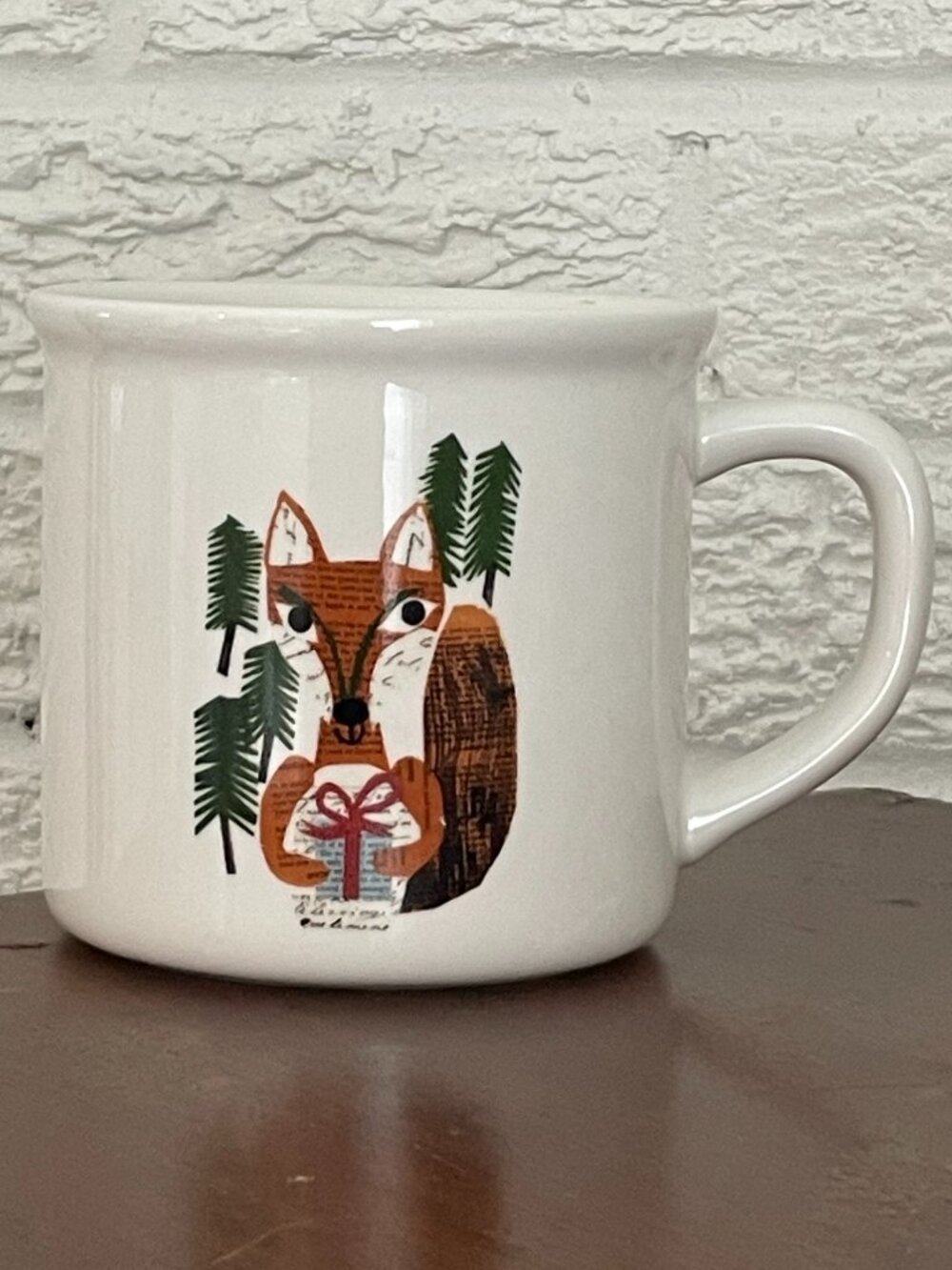 Pottery Barn fox gift present coffee mug Christmas Denise Fiedler